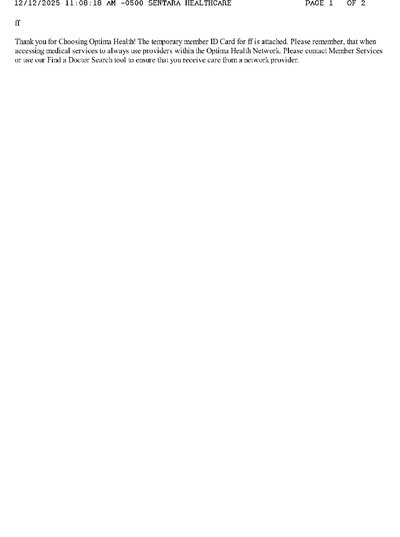 Fax from SENTARAHEALTHCARE