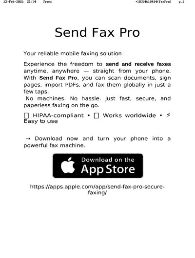 Fax from +183*****414FaxPro