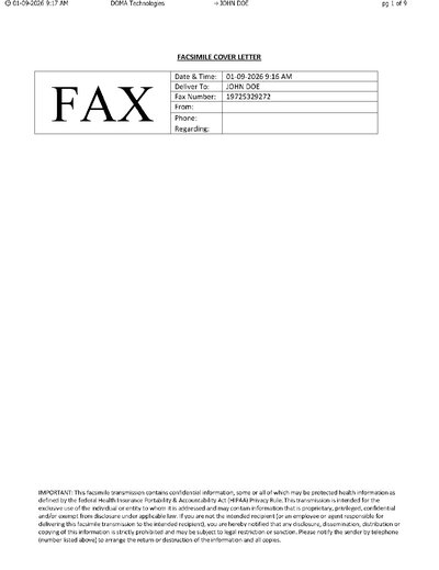 Fax from DOMATechnologies
