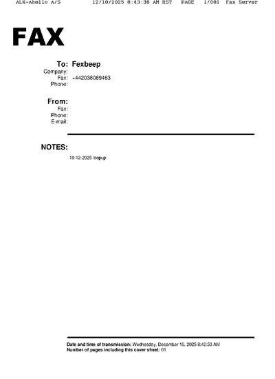 Fax from ALKAbelloAS