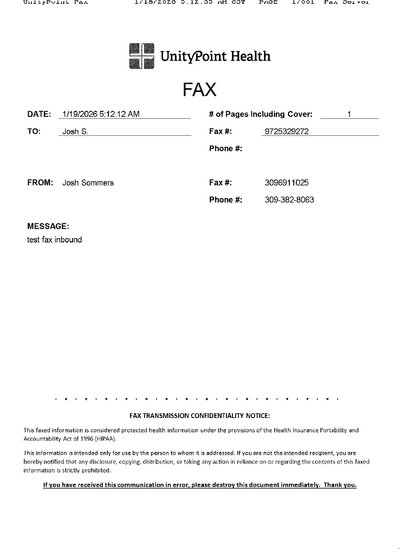 Fax from UnityPointFax