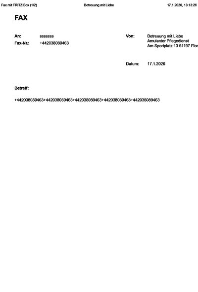 Fax from BetreuungmitLiebe
