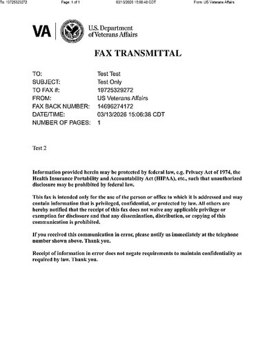 Fax from USVeteransAffairs
