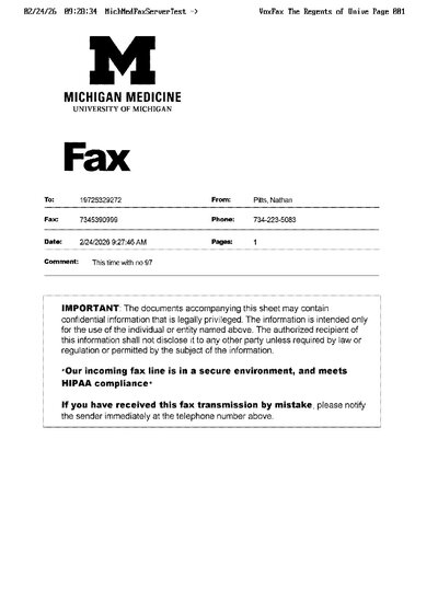 Fax from MichMedFaxServerTest