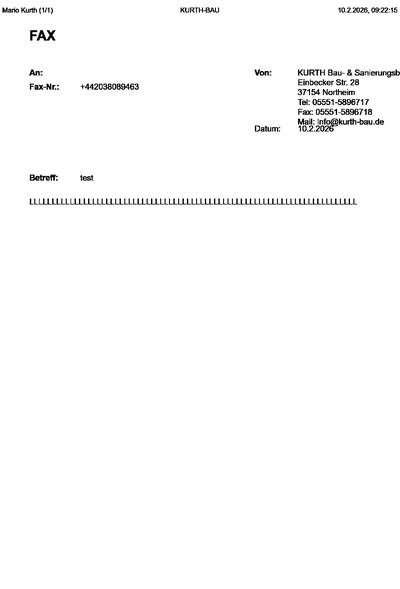 Fax from KURTHBAU
