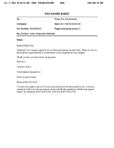 Fax from +303*****99