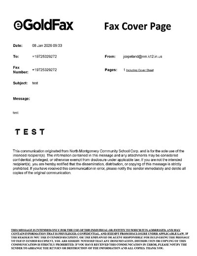 Fax from NorthMontgomerySc