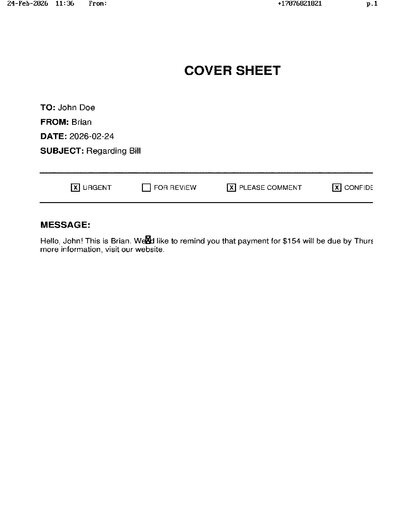 Fax from +170*****821