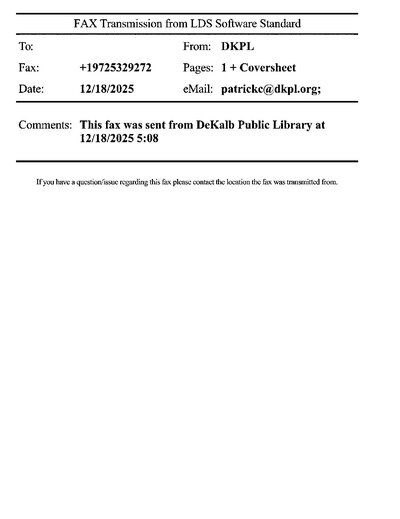 Fax from DeKalbPublicLibrar