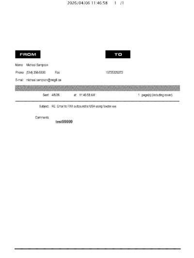 Fax from McGillUniversity