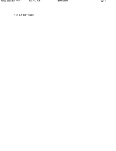 Fax from GemPrepTech