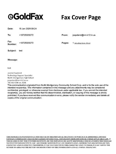 Fax from NorthMontgomerySc