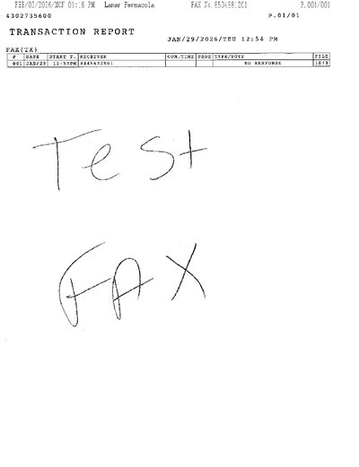 Fax from +850*****01