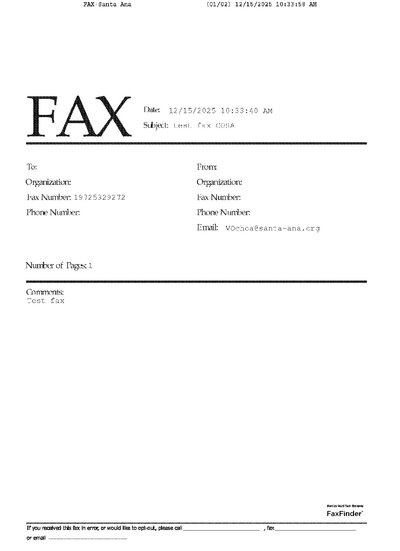 Fax from FAXSantaAna