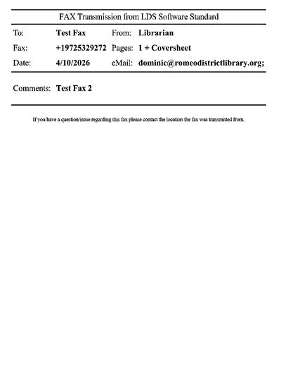 Fax from RomeoDistrictLibra