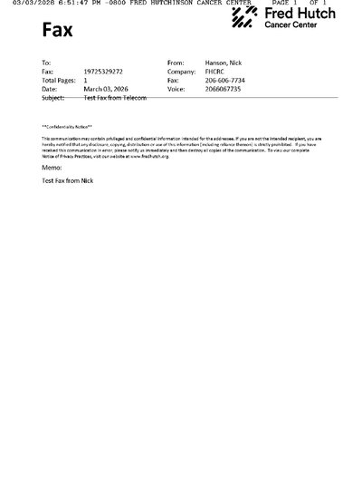 Fax from FHCANCERCENTER