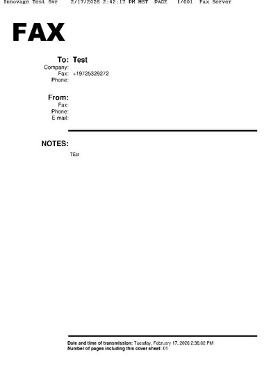 Fax from InnovageTestSvr