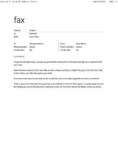 Fax from +140*****400