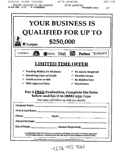 Fax from +570*****20