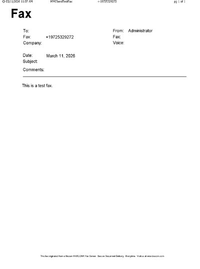 Fax from MMCSendTestFax