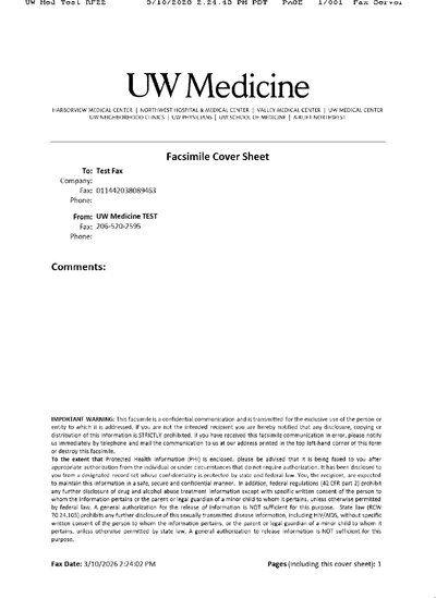 Fax from UWMedTestRF22