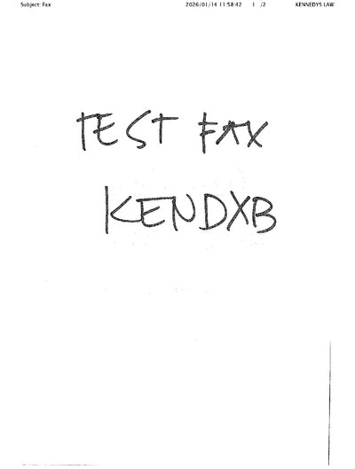 Fax from KENNEDYSLAWLLP