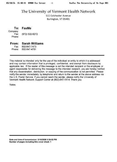 Fax from UVMHNFaxServer