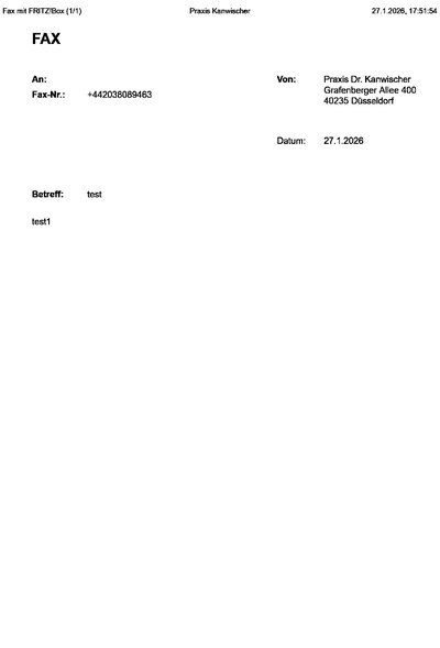 Fax from PraxisKanwischer