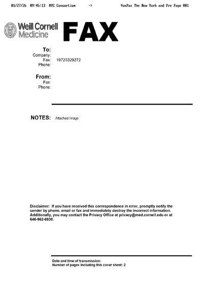 Fax from NYCConsortium