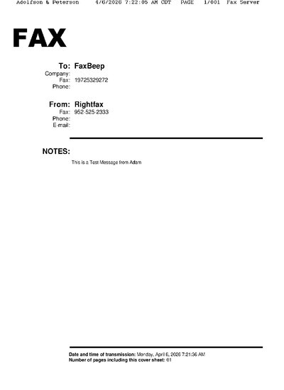 Fax from AdolfsonPeterson