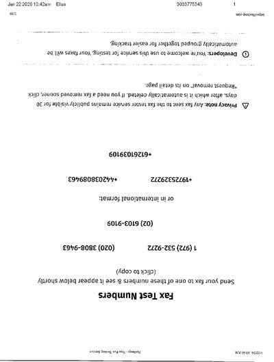 Fax from +303*****43