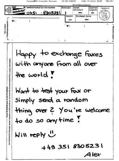 Fax from +4935*****231