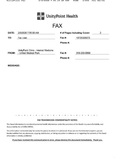 Fax from UnityPointFax