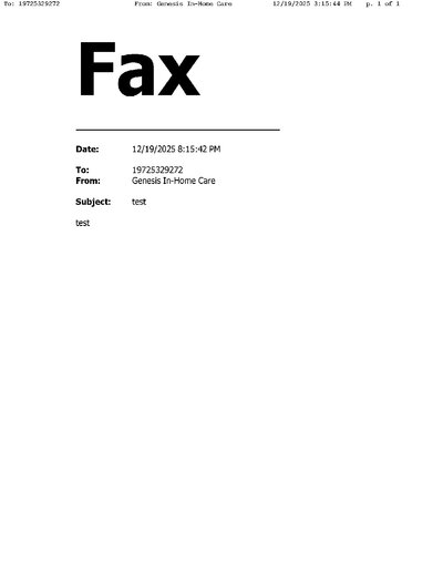 Fax from HomeCare