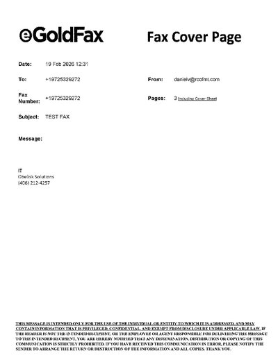 Fax from RecoveryCentersof