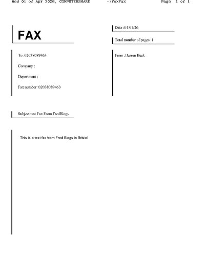 Fax from COMPUTERSHARE