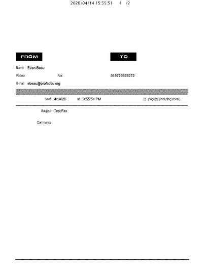 Fax from ProFedCU